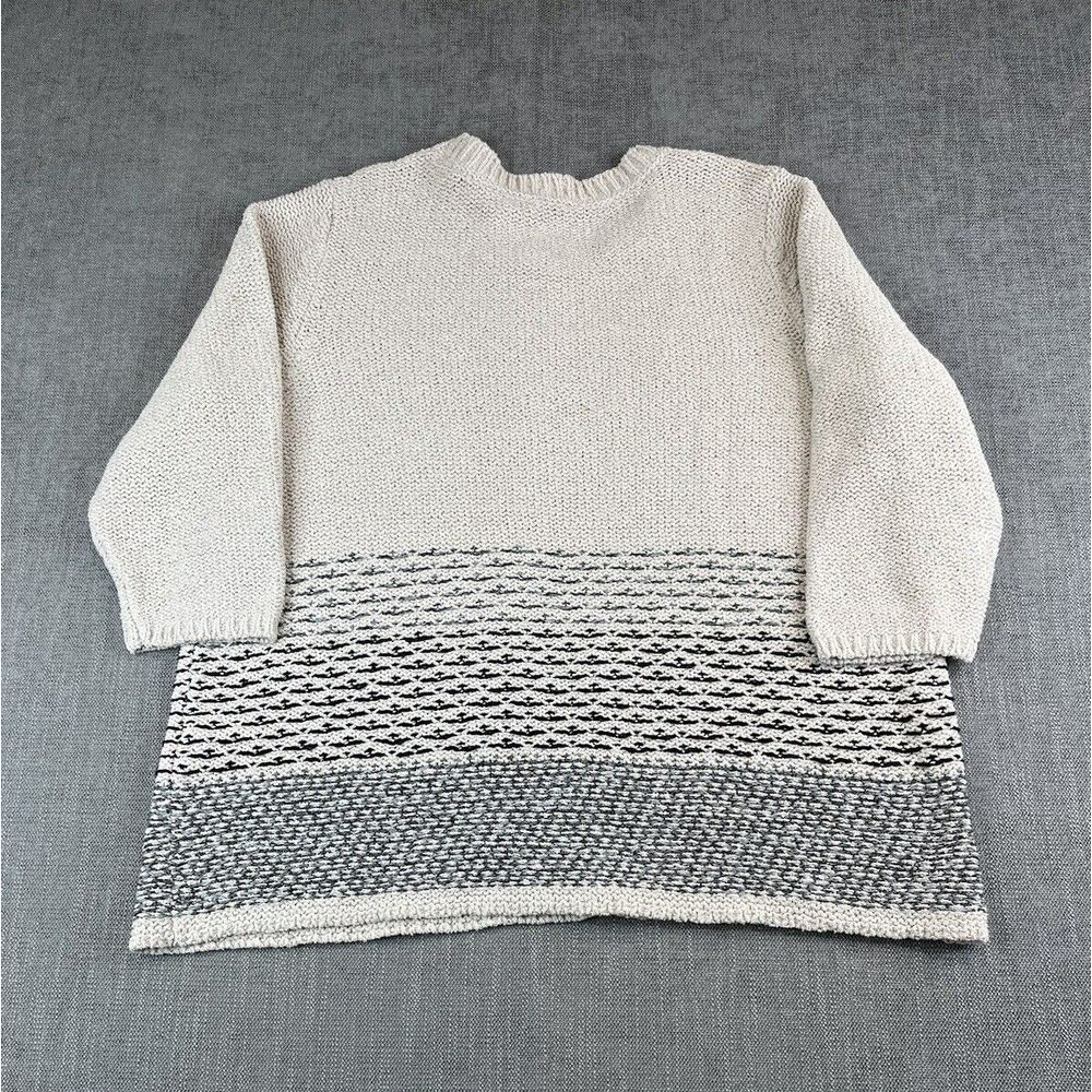 J Jill Sweater Women (2X) Beige Plus V-Neck Knitted Crochet Pullover Cottagecore - Picture 3 of 7